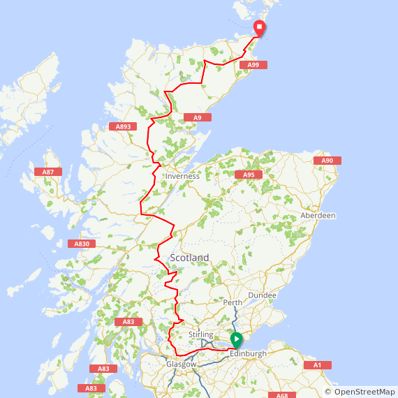 Dates for Edinburgh to John O’Groats confirmed for 15th-21st May 2022